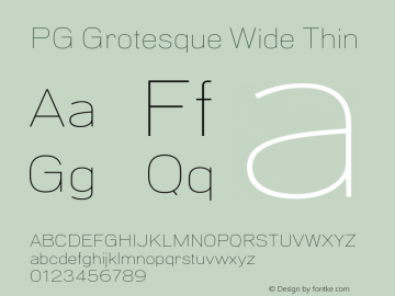 PG Grotesque Wide Thin Version 1.000;Glyphs 3.2 (3207)图片样张