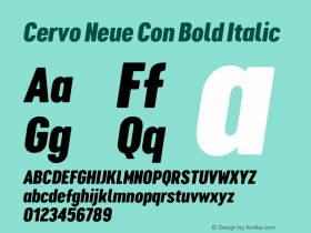 Cervo Neue Con Bold Italic Version 1.000;hotconv 1.0.109;makeotfexe 2.5.65596图片样张