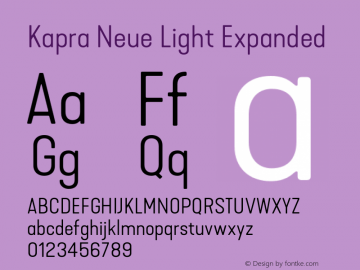 Kapra Neue Light Expanded Version 1.000;PS 001.000;hotconv 1.0.88;makeotf.lib2.5.64775图片样张
