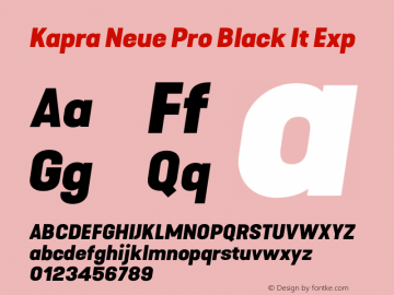 Kapra Neue Pro Black It Exp Version 1.000;PS 001.000;hotconv 1.0.88;makeotf.lib2.5.64775图片样张