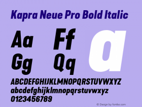 Kapra Neue Pro Bold It Version 1.000;PS 001.000;hotconv 1.0.88;makeotf.lib2.5.64775图片样张