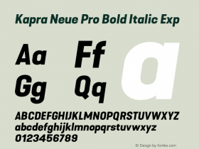 Kapra Neue Pro Bold Italic Exp Version 1.000;PS 001.000;hotconv 1.0.88;makeotf.lib2.5.64775图片样张