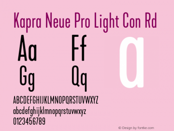 Kapra Neue Pro Light Con Rd Version 1.000;PS 001.000;hotconv 1.0.88;makeotf.lib2.5.64775图片样张