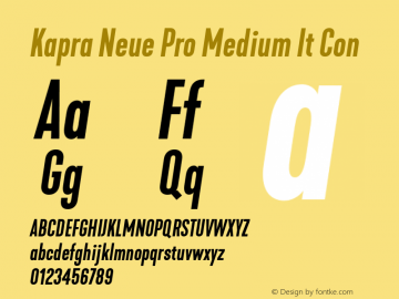 Kapra Neue Pro Medium It Con Version 1.000;PS 001.000;hotconv 1.0.88;makeotf.lib2.5.64775图片样张