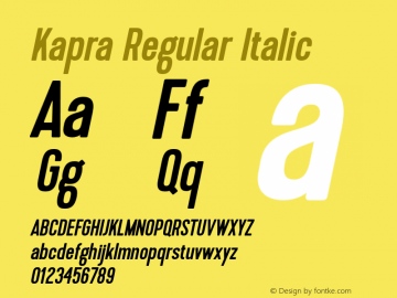 Kapra-RegularItalic 1.000图片样张