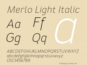 Merlo-LightItalic 1.000图片样张