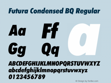 Futura Condensed BQ Regular 001.000图片样张