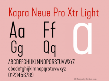 Kapra Neue Pro Xtr Light Version 1.000;PS 001.000;hotconv 1.0.88;makeotf.lib2.5.64775图片样张