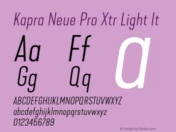 Kapra Neue Pro Xtr Light It Version 1.000;PS 001.000;hotconv 1.0.88;makeotf.lib2.5.64775图片样张