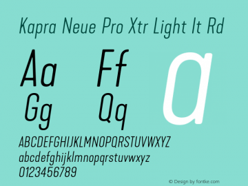 Kapra Neue Pro Xtr Light It Rd Version 1.000;PS 001.000;hotconv 1.0.88;makeotf.lib2.5.64775图片样张
