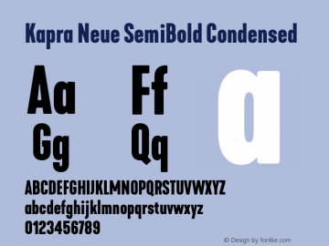 Kapra Neue SemiBold Condensed Version 1.000;PS 001.000;hotconv 1.0.88;makeotf.lib2.5.64775图片样张