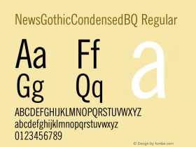 NewsGothicCondensedBQ Regular 001.000 Font Sample