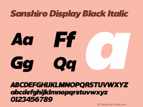 SanshiroDisplay-BlackItalic Version 2.000图片样张