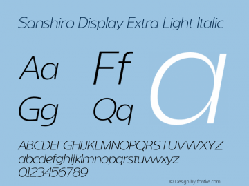 SanshiroDisplay-ExtLtIta Version 2.000图片样张