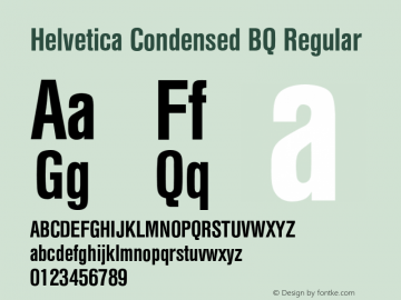 Helvetica Condensed BQ Regular 001.000 Font Sample