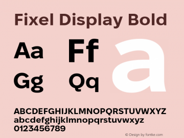 Fixel Display Bold Version 1.000图片样张