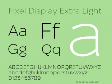 Fixel Display Extra Light Version 1.000图片样张