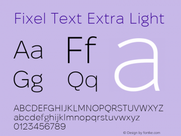 Fixel Text Extra Light Version 1.000图片样张