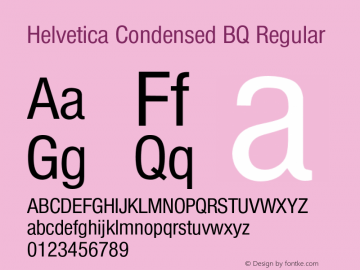 Helvetica Condensed BQ Regular 001.000 Font Sample