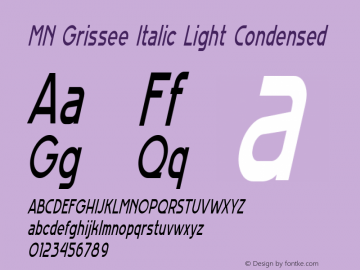 MN Grissee Italic Light Cond Version 1.000图片样张