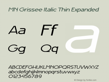 MN Grissee Italic Thin Expanded Version 1.000图片样张