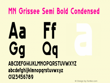 MN Grissee Semi Bold Condensed Version 1.000图片样张