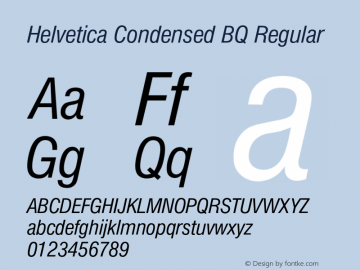 Helvetica Condensed BQ Regular 001.000 Font Sample