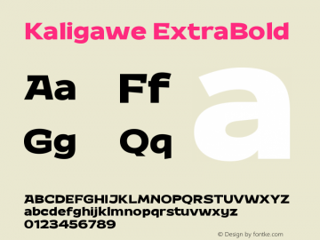 Kaligawe ExtraBold Version 1.000图片样张