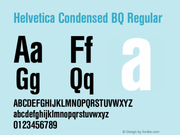 Helvetica Condensed BQ Regular 001.000 Font Sample