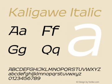 Kaligawe Italic Version 1.000图片样张