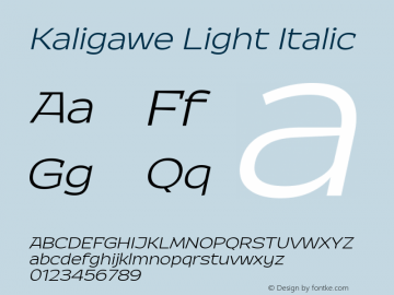 Kaligawe Light Italic Version 1.000图片样张