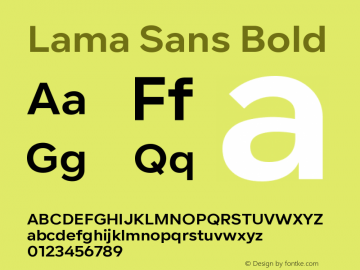 Lama Sans Bold Version 1.000;hotconv 1.0.109;makeotfexe 2.5.65596图片样张