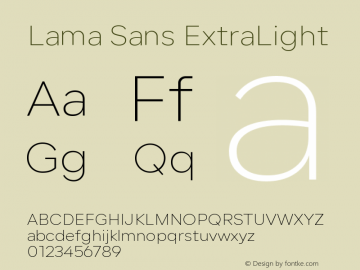 Lama Sans ExtraLight Version 1.000;hotconv 1.0.109;makeotfexe 2.5.65596图片样张