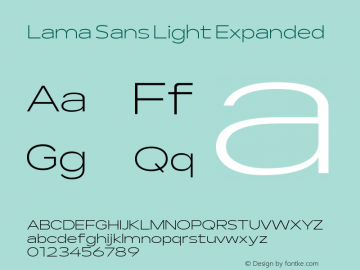 Lama Sans Light Expanded Version 1.000;hotconv 1.0.109;makeotfexe 2.5.65596图片样张