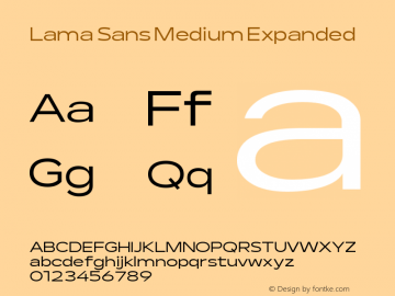 Lama Sans Medium Expanded Version 1.000;hotconv 1.0.109;makeotfexe 2.5.65596图片样张