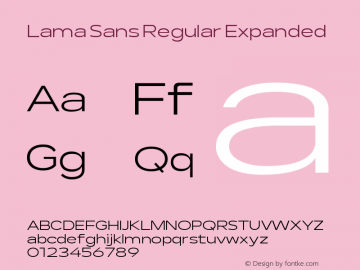 Lama Sans Regular Expanded Version 1.000;hotconv 1.0.109;makeotfexe 2.5.65596图片样张