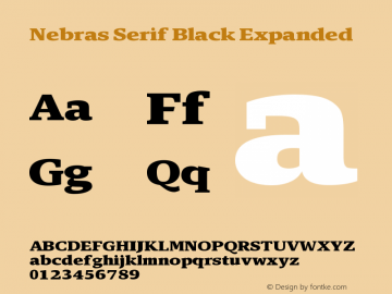 Nebras Serif Black Expanded Version 1.000;hotconv 1.0.109;makeotfexe 2.5.65596图片样张