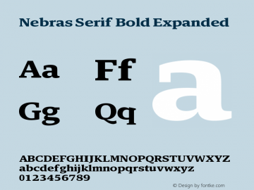 Nebras Serif Bold Expanded Version 1.000;hotconv 1.0.109;makeotfexe 2.5.65596图片样张