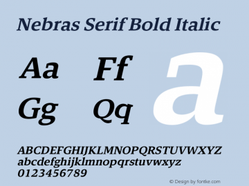 Nebras Serif Bold Italic Version 1.000;hotconv 1.0.109;makeotfexe 2.5.65596图片样张