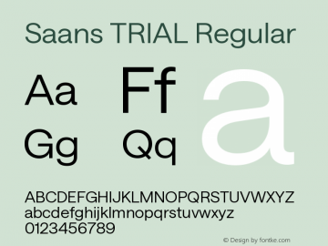 Saans TRIAL Regular Version 3.000;Glyphs 3.2 (3187)图片样张