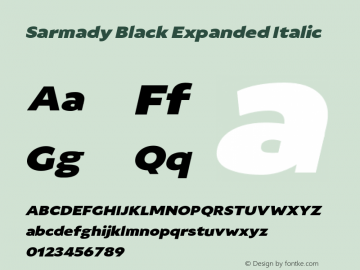 Sarmady Black Expanded Italic Version 1.000;FEAKit 1.0图片样张