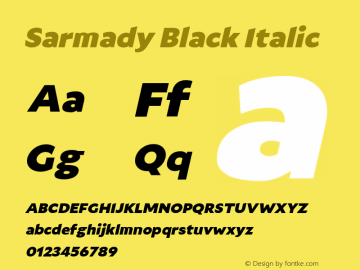 Sarmady Black Italic Version 1.000;FEAKit 1.0图片样张