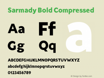 Sarmady Bold Compressed Version 1.000;FEAKit 1.0图片样张