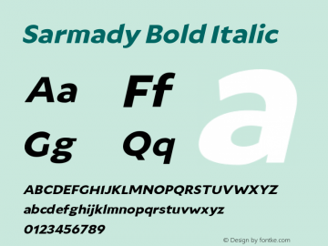 Sarmady Bold Italic Version 1.000;FEAKit 1.0图片样张