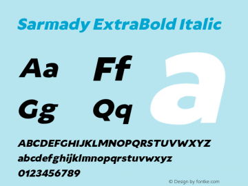 Sarmady ExtraBold Italic Version 1.000;FEAKit 1.0图片样张