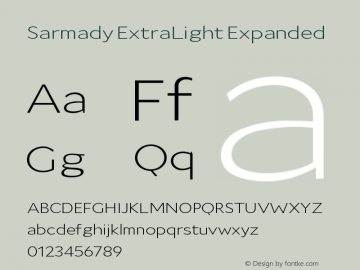 Sarmady ExtraLight Expanded Version 1.000;FEAKit 1.0图片样张