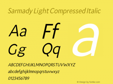 Sarmady Light Compressed Italic Version 1.000;FEAKit 1.0图片样张