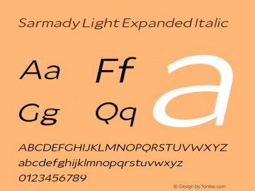Sarmady Light Expanded Italic Version 1.000;FEAKit 1.0图片样张