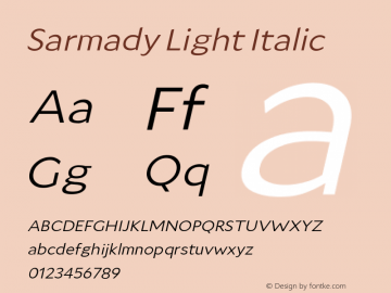 Sarmady Light Italic Version 1.000;FEAKit 1.0图片样张