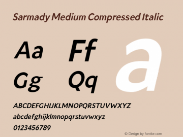 Sarmady Medium Compressed Italic Version 1.000;FEAKit 1.0图片样张